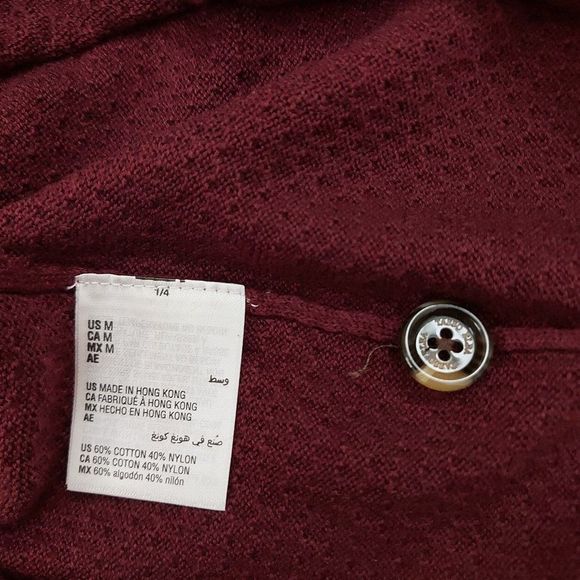 Tasso Elba Sweater Mens Medium Burgundy 1/4 Zip Knitted High Neck Long Sleeve - Picture 9 of 9